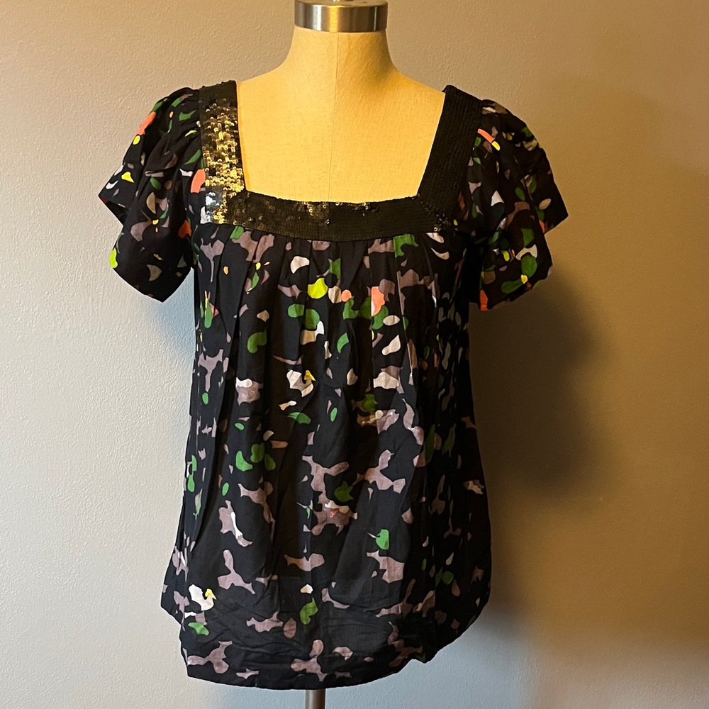 French Connection Black and Multicolor Women's Top